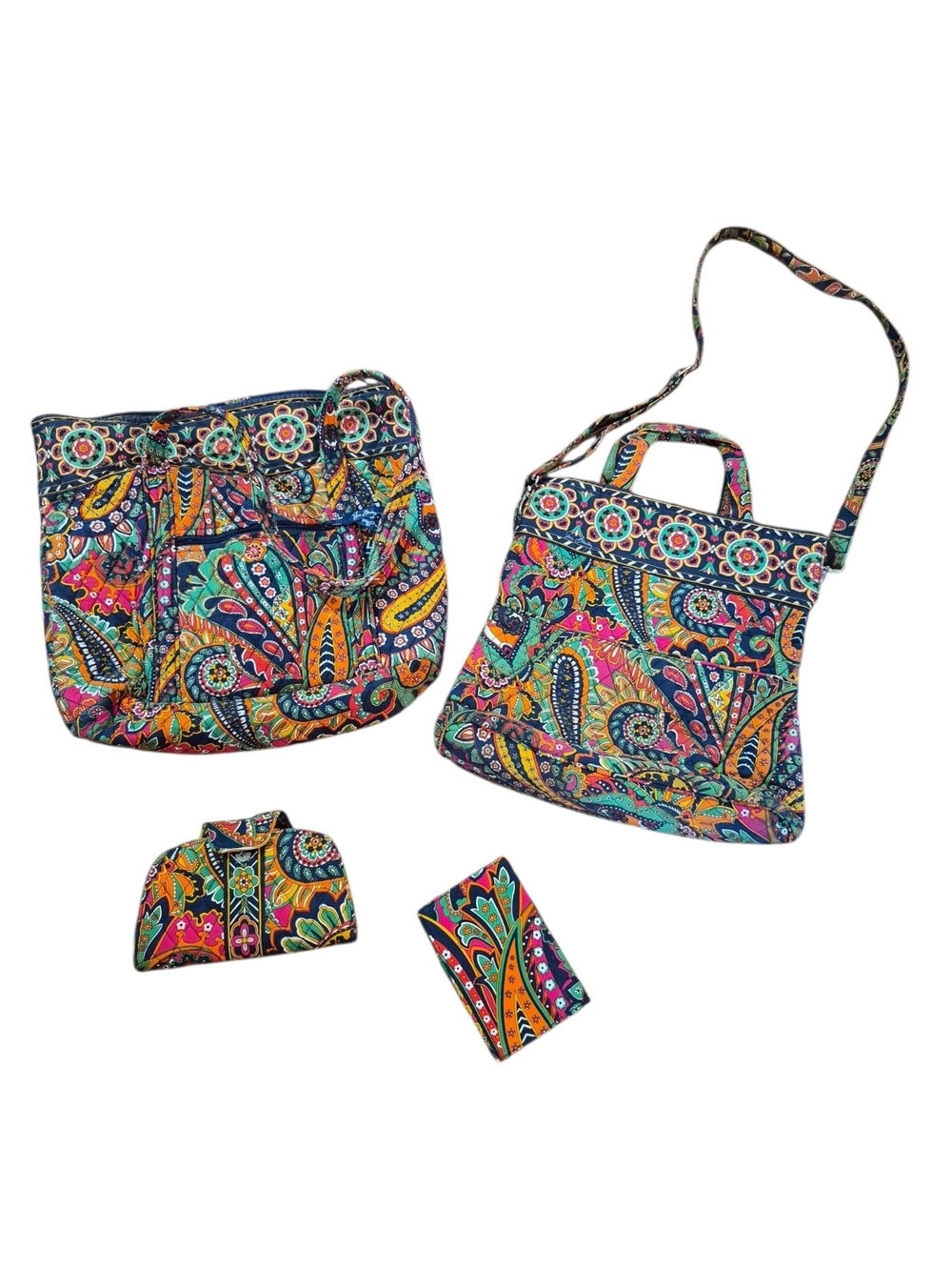 Multi-Color Venetation Paisley Crossbody, Tote, Wallet, and Notepad Women Bags